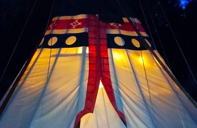 Ceremonial Tipi - 20' - Sleeps up to 6 provided padded cots - bring your own sleeping bags