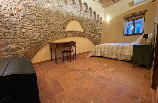 Characteristic apartment in historic 1300s tower