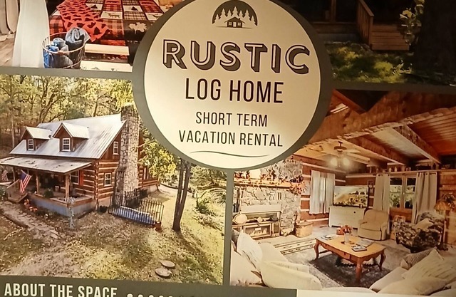 Charming 4-bedroom log cabin in Linn Creek with WiFi and AC hot tub. Secluded,