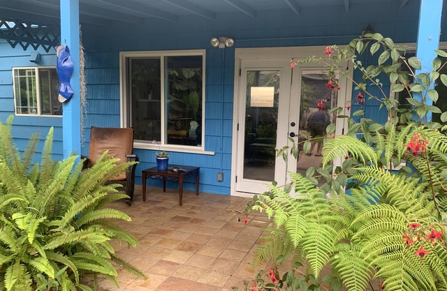Charming beach cottage in a beautiful garden setting.