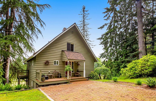 Charming home on 2.58 acres near Langley with ocean view, deck & wood stove