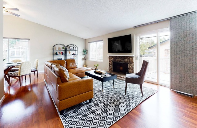 Charming retreat with a wood-burning fireplace, balcony, and a foosball table