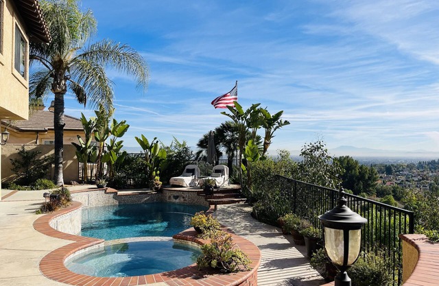 City lights landscape high-end mansion