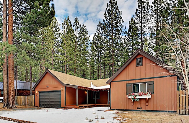 Classic All-Season Lake Tahoe Cabin with River Rock Fireplace & Private Yard