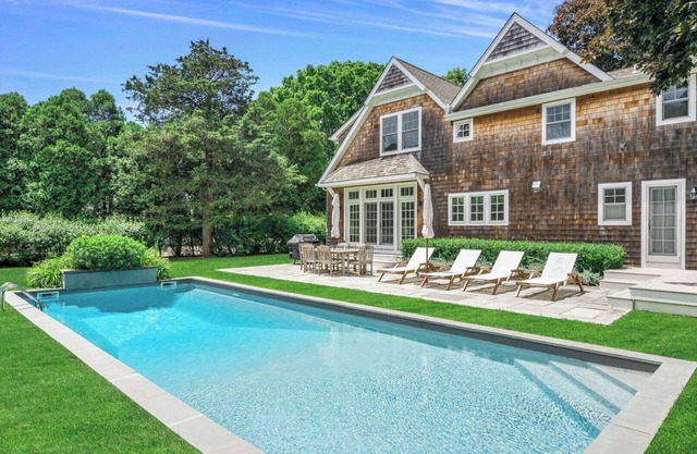 Classic East Hampton shingle-style home, lush acreage, private pool,...