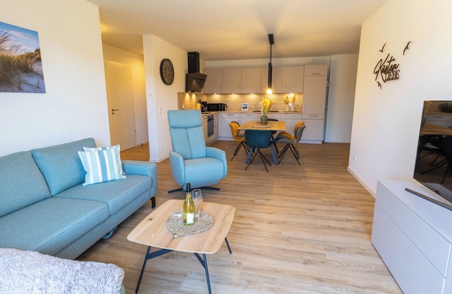 Küstenliebe – Nordseeluft genießen. Sauna. Dachterrasse. Familienzeit.