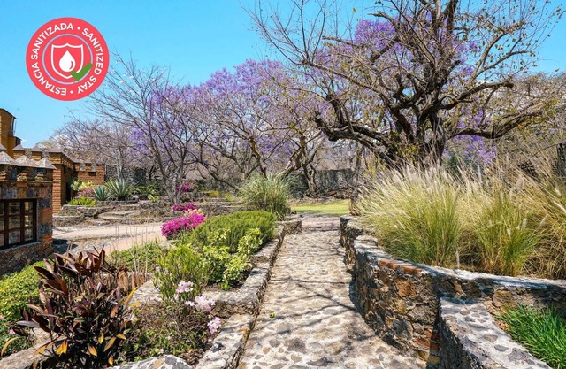 Green spaces, grill and jacuzzi in Tepoztlán