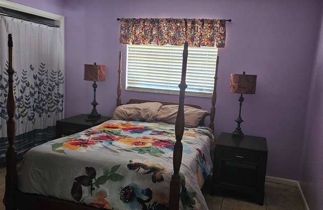Comfortable bedroom and house to stay in w/ swimming pool.