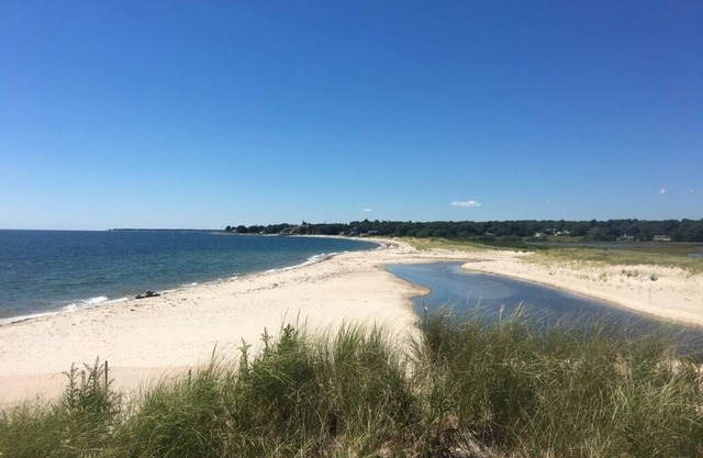 Connecticut-Ufer-Flucht mit Bucht-Ansichten nah an Harkness