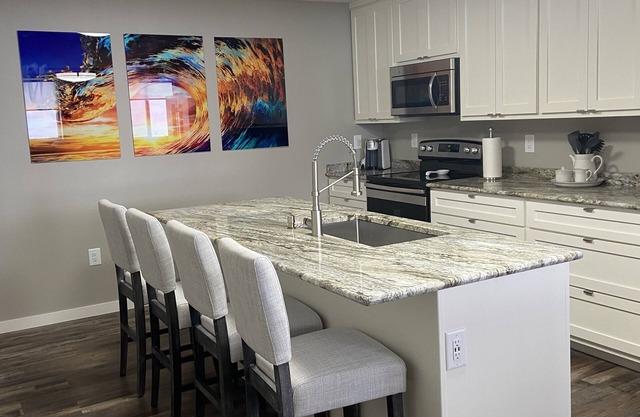 1400 sq foot living space in the lower level. Open concept gas burning fireplace