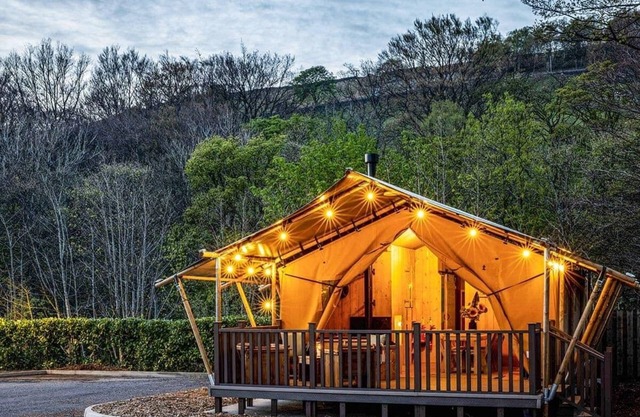 Contemporary secluded lodge with extra privacy and outdoor space.