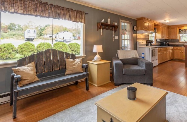 Country home with cozy fireplace