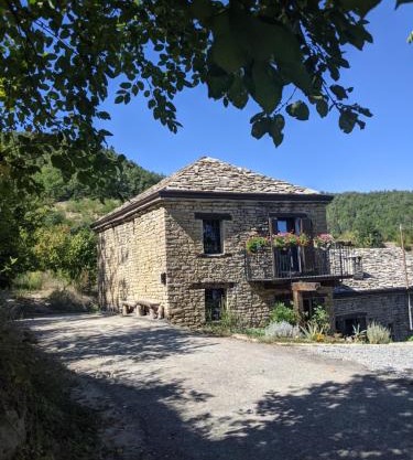 Country old stone house immerse in nature