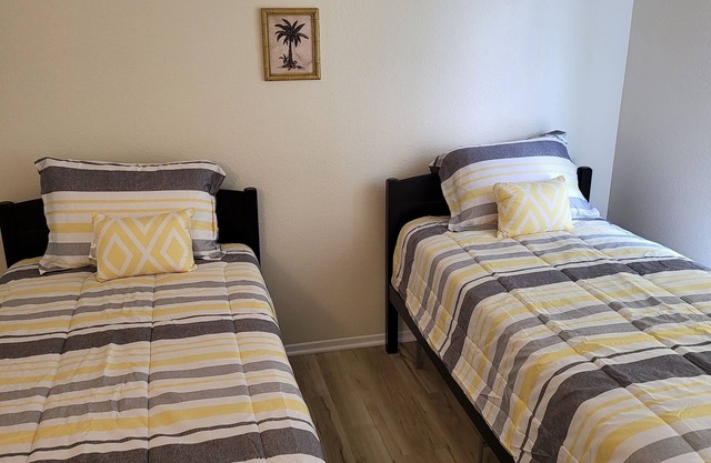 Cozy 4-bedroom house has WiFi and AC in superb Lancaster, a game room & hot tub.