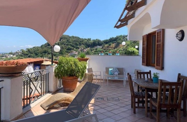 Cozy beach house, with view from private terrace, 800 mt from the sea