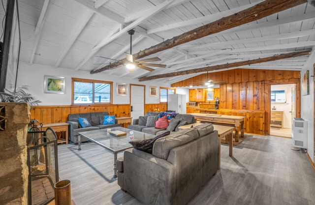 Cozy cabin with historic charm and large fireplace