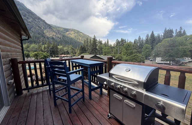 Cozy condo with mountain views, gas grill, fireplace, balcony, washer & dryer
