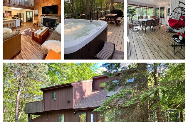 COZY FAMILY HOUSE WITH BIG HOT TUB / DECK / FIRE PIT- 5 MINUTES FROM LAKES!!!