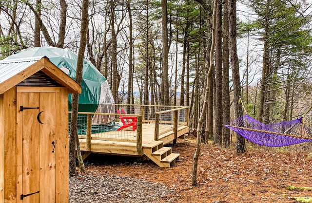 Cozy Geo-Dome with Heat/AC on Private Hiking paradise in Gunks.