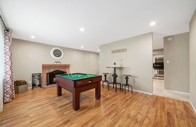 Cozy home with pool table