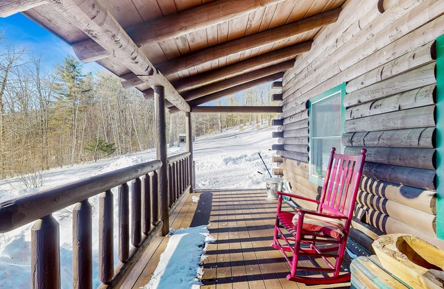 Cozy log cabin close to recreation, dog-friendly, balcony, BBQ, w/d, TVs, kayaks