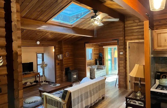 Cozy log cabin in the woods