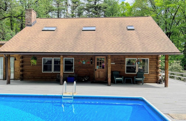 Cozy Log Cabin Retreat with Pool on 4 Acres