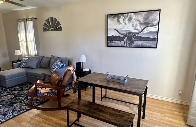 Cozy modern small town apartment pet and child friendly large parking
