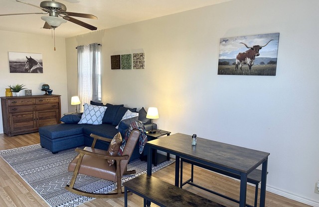 Cozy modern small town apartment pet and child friendly large parking