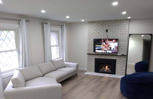 Cozy space with fire place