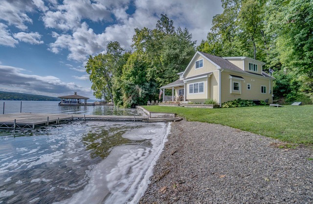 Crane Cove: Keuka Lake home with private beach, close to marina