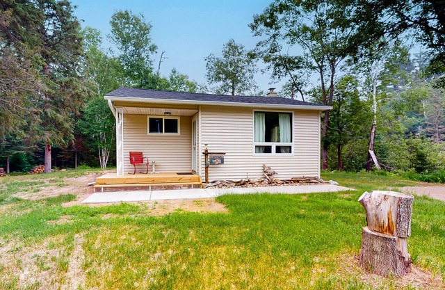 Creekside Living | House in Harshaw on Bearskin Creek with firepit & fireplace