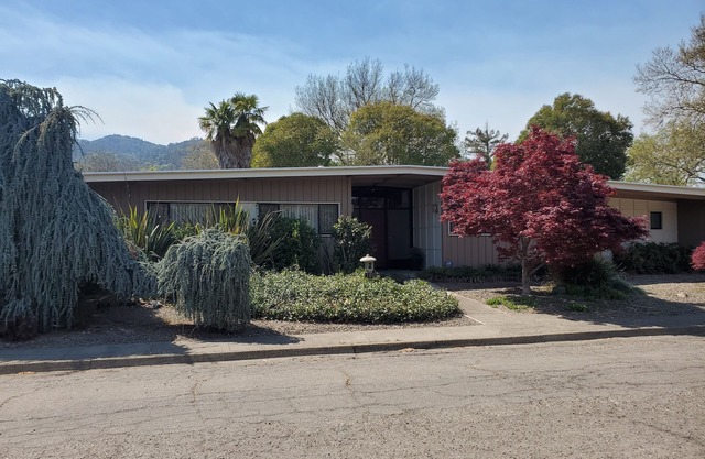 Custom Redwood Mid-Century Modern home on quiet street near downtown