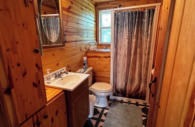 Cute cabin on Big Pine Lake with a large yard