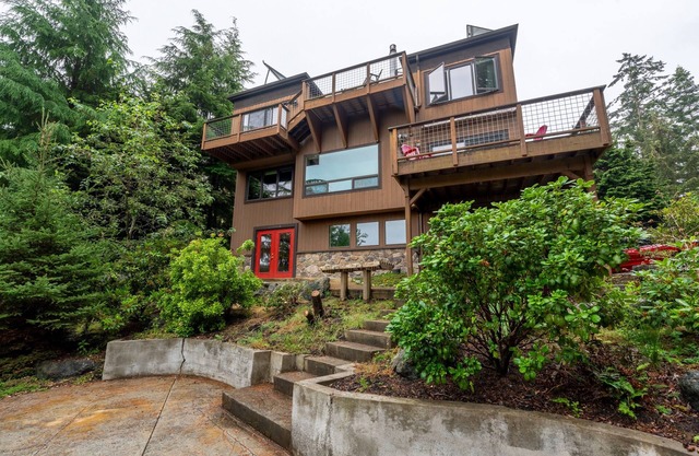 Deception Pass home with forest and bay views