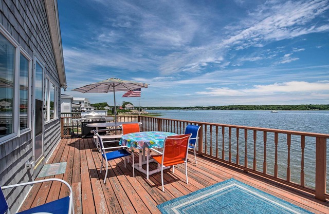 Deck & Beach Access: Waterfront Cape Cod Cottage
