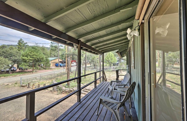 Direct Trail Access & Deck: Bright Pine Cabin!