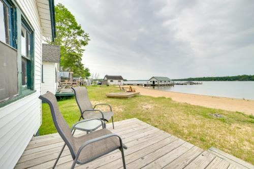 Dock and Beach Access Cedarville Lakefront Cabin 9