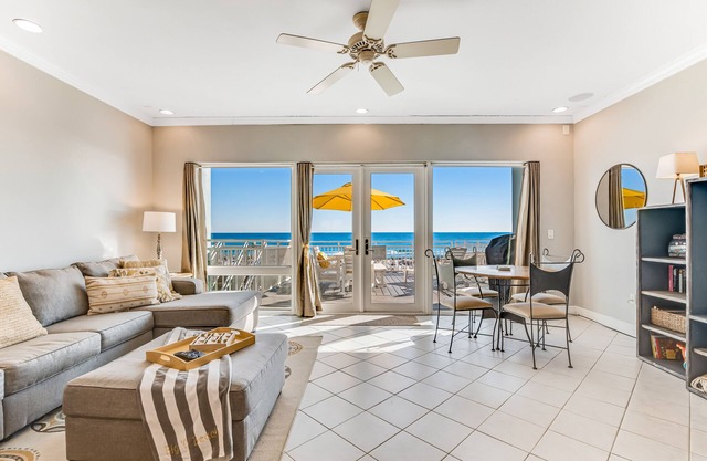 Dog-friendly, beachfront dream w/ a wet bar & two furnished balconies