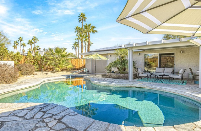 Dog-Friendly Desert Retreat w/ Private Pool/Spa, Firepit, Mtn Views, & Free WiFi