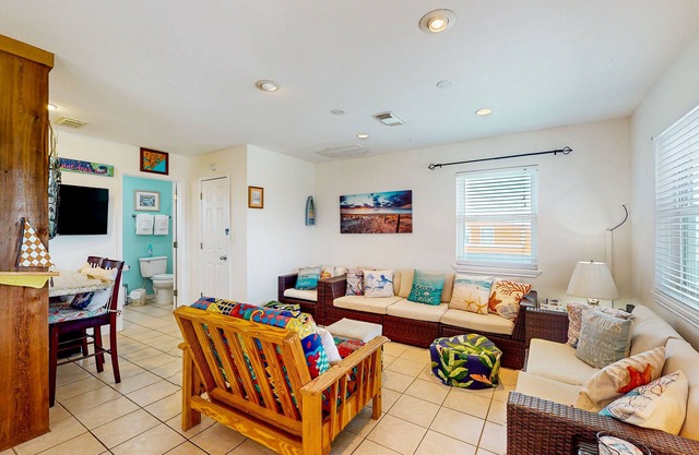 Dog-friendly, Gulf view home with 3 levels of outdoor space, steps to the beach