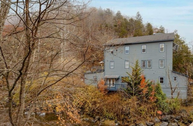 Dog-friendly, riverfront home with games galore, pool, & mountain view