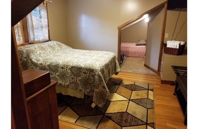 "Dragonfly" guestroom at bed and breakfast on 11 park-like acres