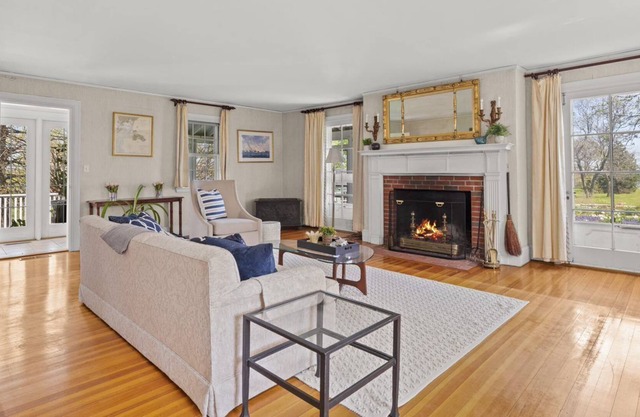 Edwardian home, fireplace, water views