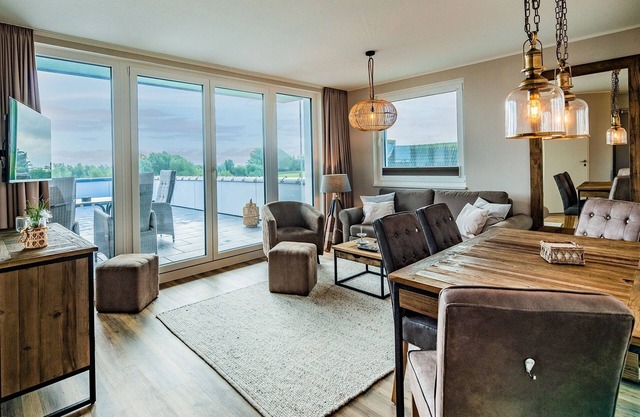 Elbaussicht Appartement D4 R2 - Dachterrasse mit Elbblick - Ferien auf Krautsand