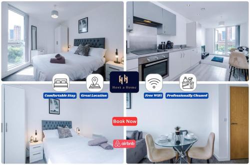Elegant 1BR in Salford, Balcony, WiFi, Kitchen
