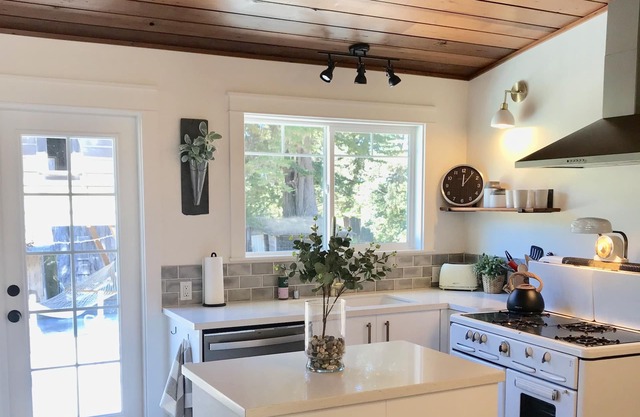 Elegant farmhouse cottage on beautiful apple orchard