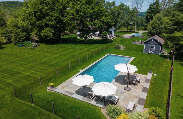 Elegant Modern Farmhouse with Pool and Gardens, steps from Nature Preserve