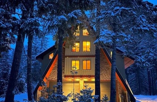 Enchanted River A-Frame, a secluded retreat with game room, hot tub & yard games
