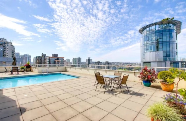 English Bay Views - Cozy Davie Village apartment with rooftop pool deck!